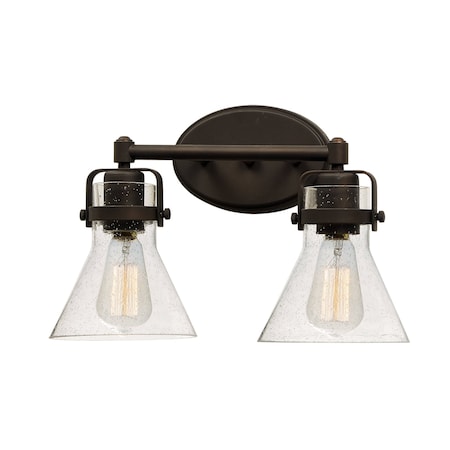 Maxim Lighting Seafarer 2-Light Bath Vanity With Bulbs, Oil Rubbed Bronze 26112CDOI/BUL